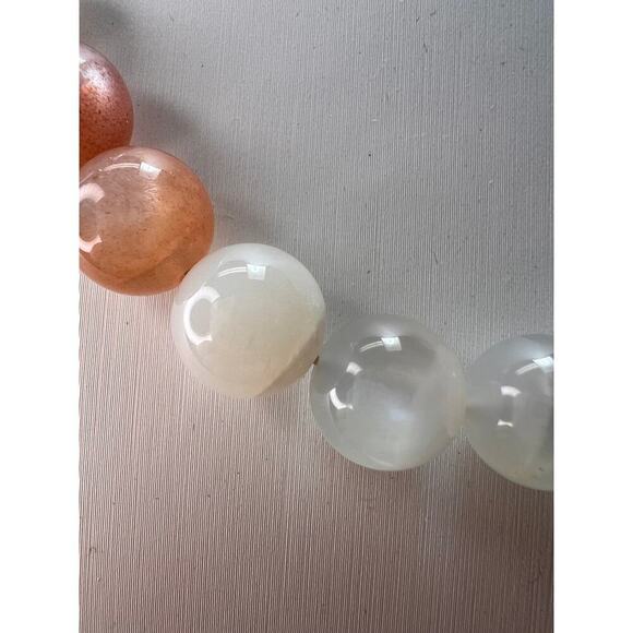 Mixed moonstone sterling silver bolo necklace - Picture 4 of 11